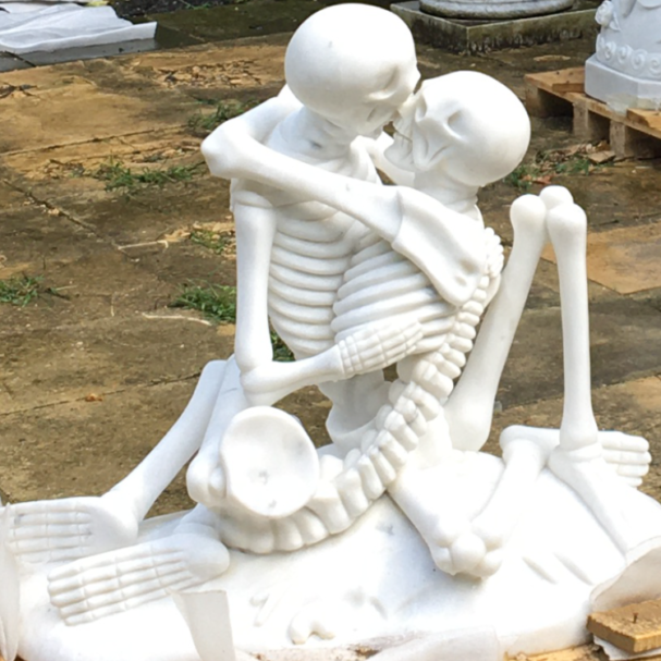 skeleton hugging